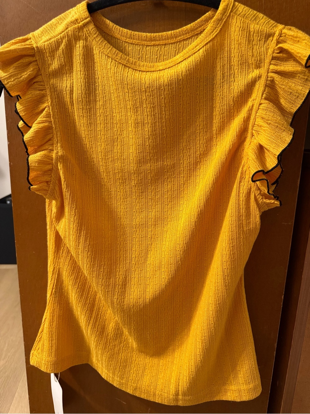 MOTF Golden mustard Ruffle Sleeve Knit Top